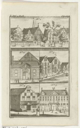 Five different buildings in Amsterdam