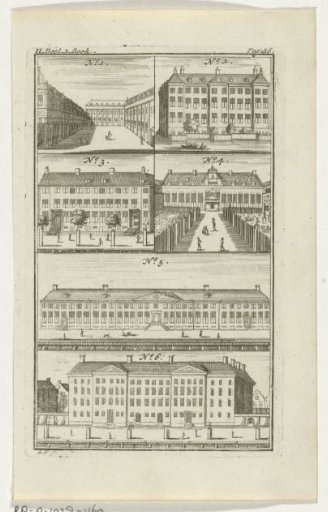 Six different buildings in Amsterdam