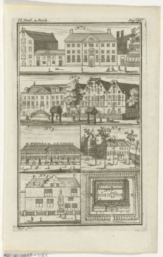 Six different buildings in Amsterdam