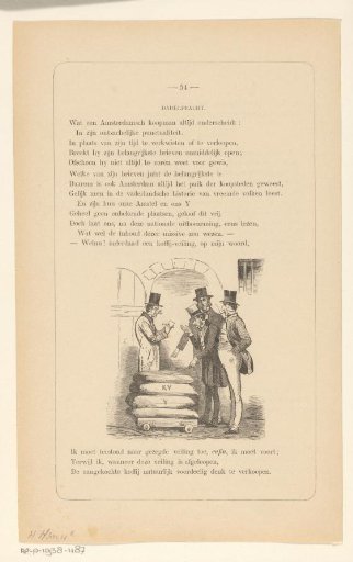 Four men standing around a cart with four full sacks