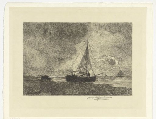 Beach view with sailing ships