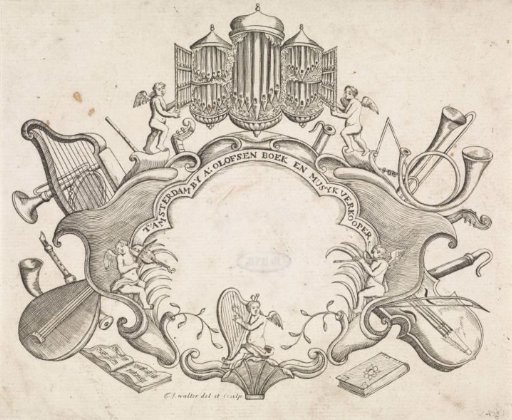 Cartouche Decorated with Musical Instruments