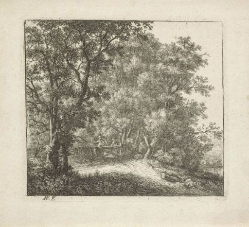 Two Figures by a Gate