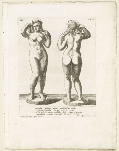 Front and rear view of a Venus statue