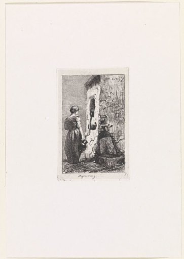 Woman with a Jug at a Water Pump