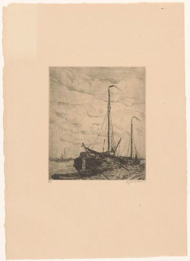 Moored Sailing Ships at a Quay