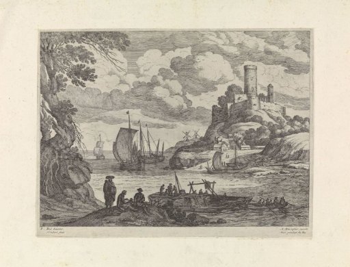 View of a harbor with ships