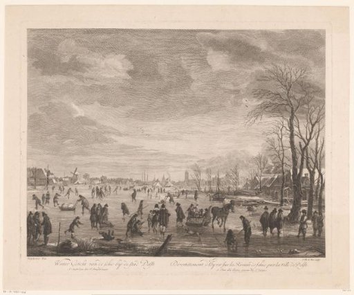 View of Delft from the Frozen Schie