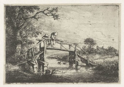 Two Fishermen on a Bridge