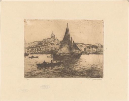 Ships on the water in Constantinople