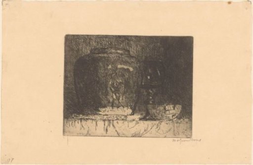 Still Life with Ginger Jar, Wine Glass and Bowl