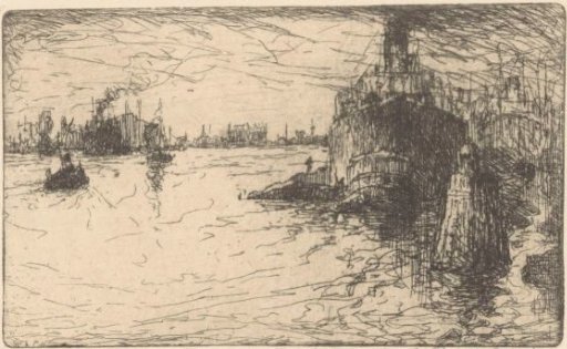 Ships on the Maas in Rotterdam