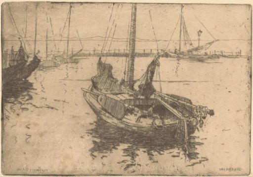 Barges in the Harbour of Volendam