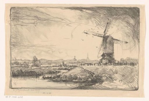 Landscape with mill near Leiden