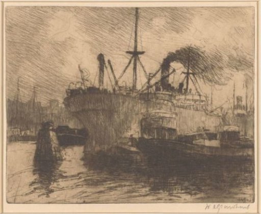 Moored Ships in the Harbour of Rotterdam