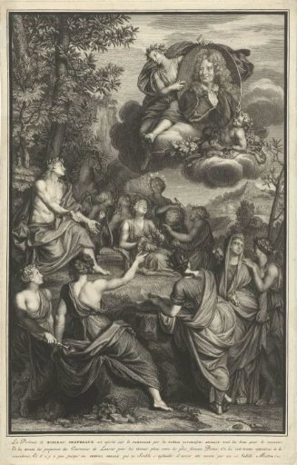 Portrait of Nicolas Boileau, carried to Parnassus
