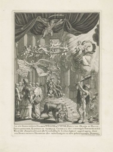 Allegory on the installation of Willem V as hereditary stadtholder, 1766