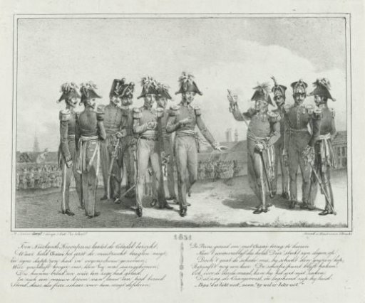 General Chassé vainly attempts to sheath his sword, 1813