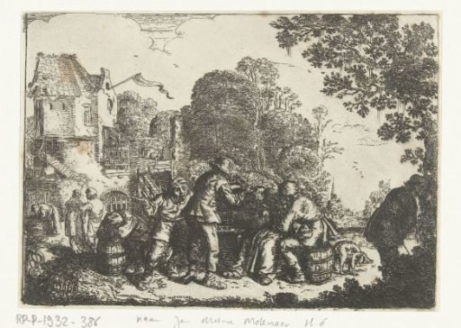 Peasants' company in front of an inn