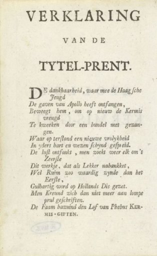 Text page belonging to: Apollo's Fair Gift, Part 2, 1743