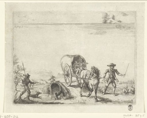 Landscape with a Covered Wagon over a Bridge