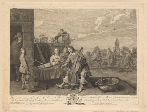 Self-portrait of David (II) Teniers with his family on a terrace