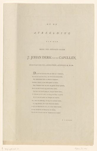 Five Praise Poems on the Politician Joan Derk van der Capellen tot den Pol