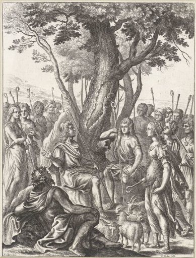 The Shepherd Meliboeus Judges the Song of the Shepherds Corydon and Thyrsis