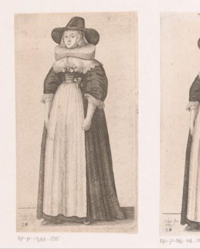 English Lady of Quality with Hat and Wide Falling Band