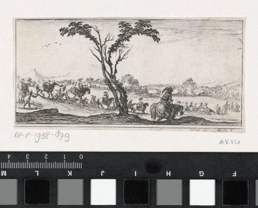 Men on Horseback Crossing a River