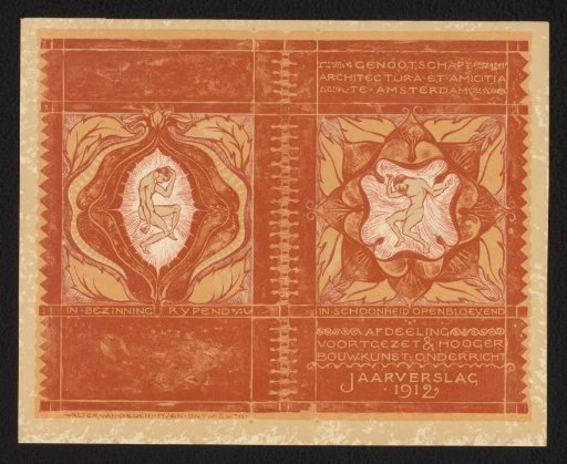 Cover for the 1912 annual report of the 'Department of Advanced and Higher Architectural Education' of the Architectura et Amicitia Society