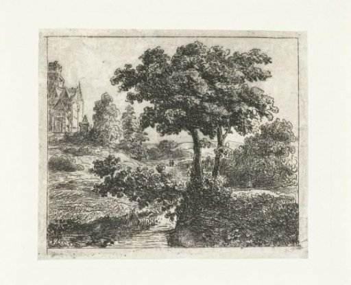 Landscape with church on a hill