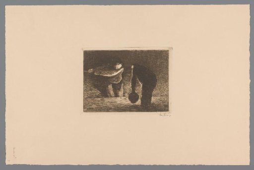 Two men at work (with ship lantern)