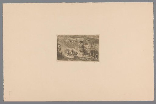 Three men in a stable