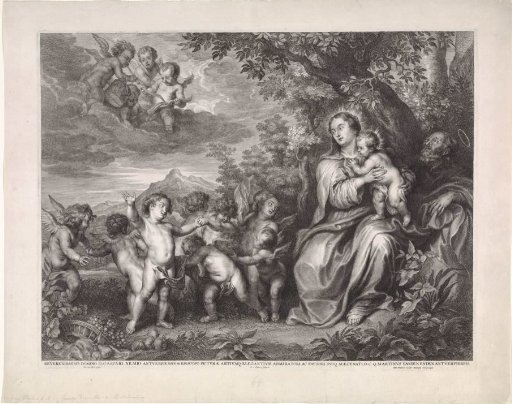 Rest on the Flight into Egypt, with dancing angels