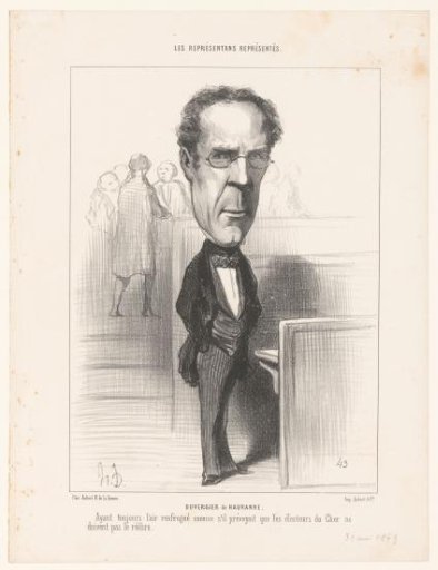 Caricature of Prosper-Léon Duvergier de Hauranne