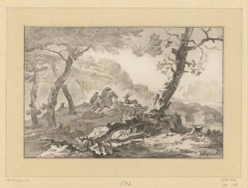Landscape with a deer hunt