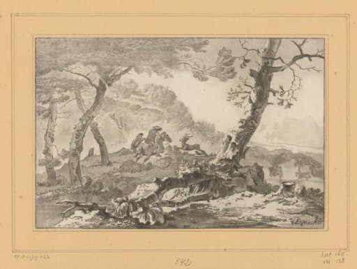 Landscape with a deer hunt