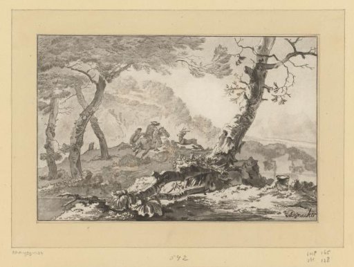 Landscape with a deer hunt