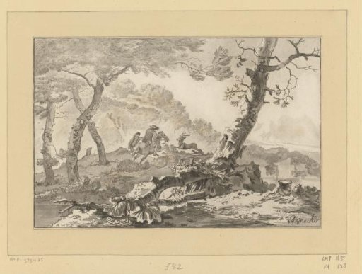 Landscape with a deer hunt