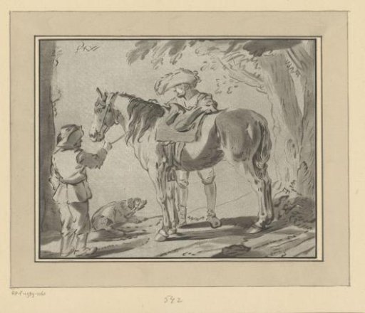 Two Men with a Horse