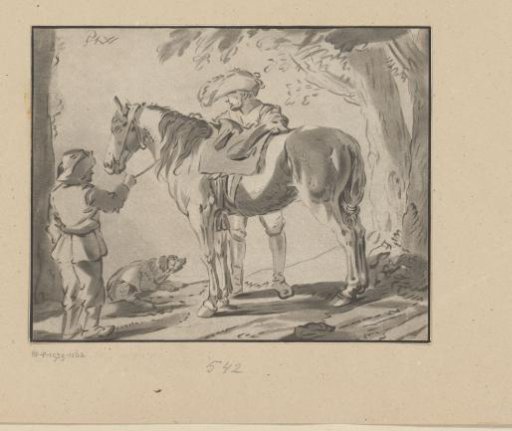 Two Men with a Horse