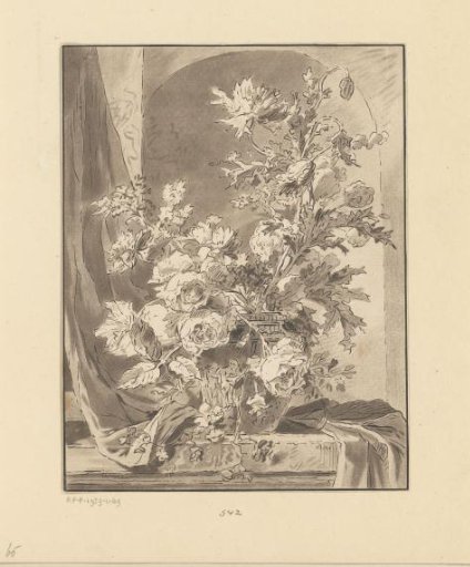 Vase of Flowers in Front of a Niche