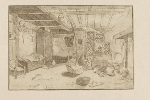 Interior with a Woman by a Cradle