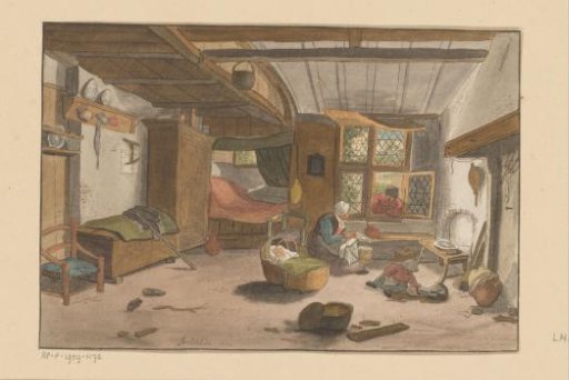 Interior with a Woman by a Cradle