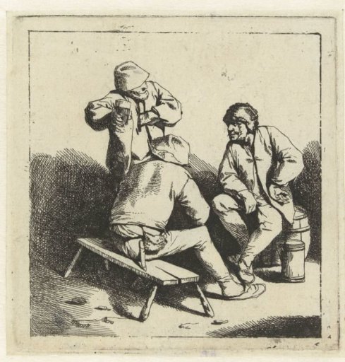 Three drinking men