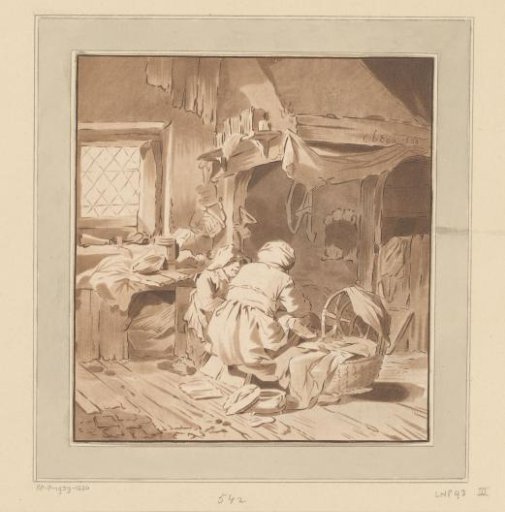 Farm Interior with Two Women