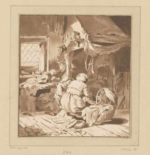 Farm Interior with Two Women