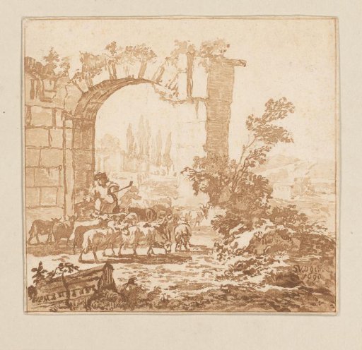 Herd of Goats at a Gate
