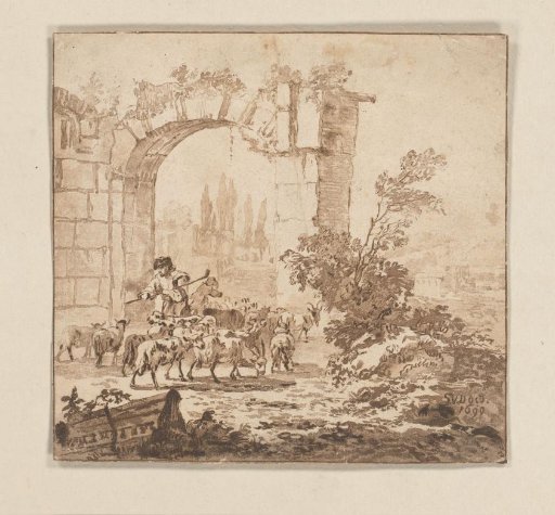 Herd of Goats at a Gate